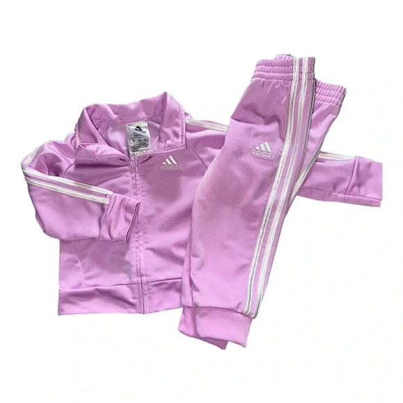 NWOT adidas girls Classic Tricot Track Set, Light Purple, 12 Months - Picture 1 of 6